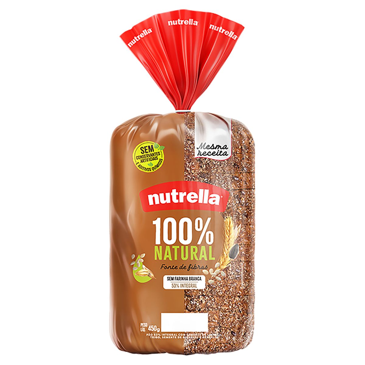 Pão Nutrella 53% Integral Pacote 450g