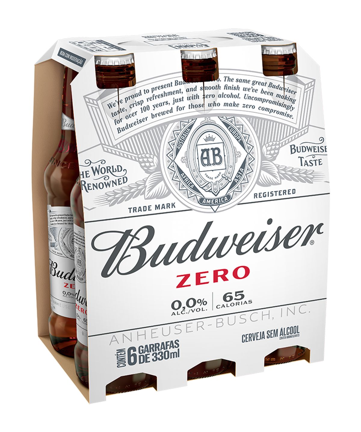 Cerveja Zero Álcool Budweiser Garrafa 330ml (Pack com 6 Und)