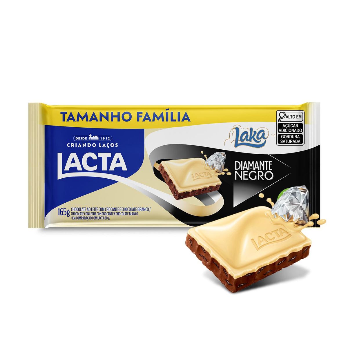 Chocolate Lacta Laka + Diamante Negro 165g Tamanho Família