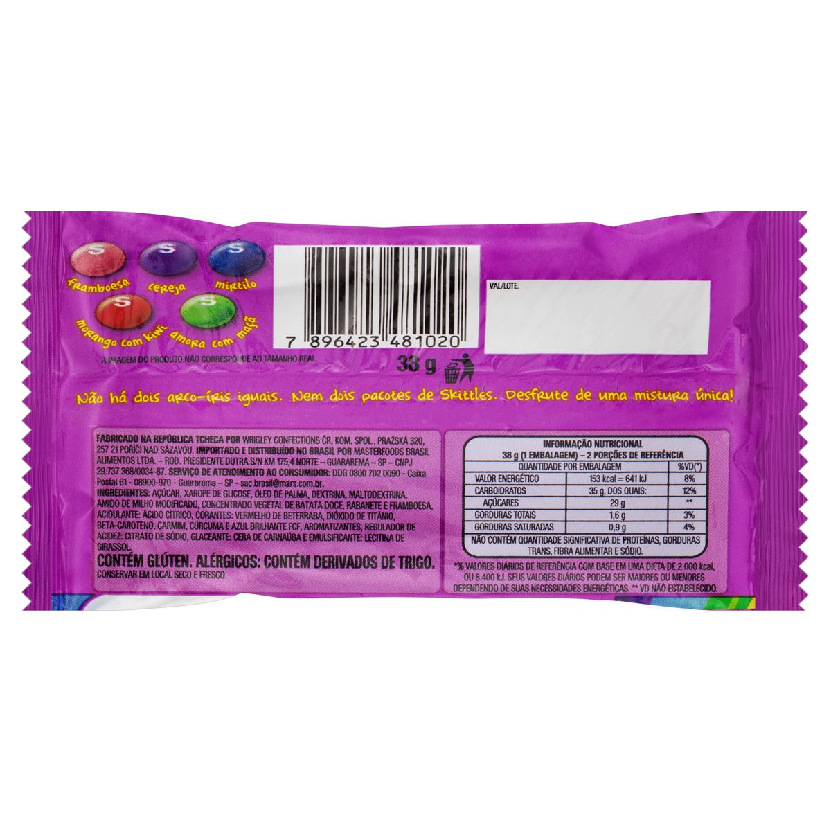 Bala Wild Berry Skittles Pacote 38g image number 1