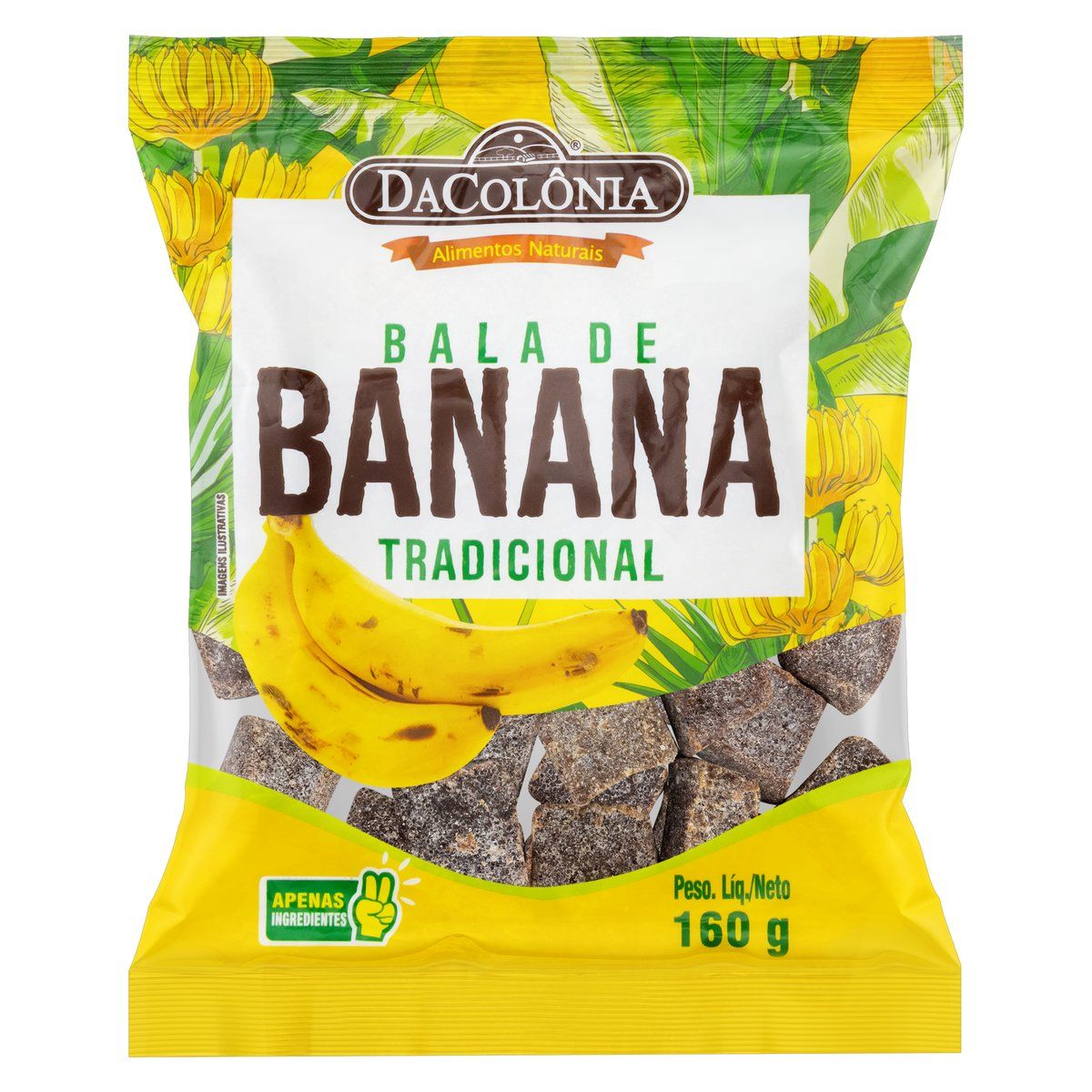 Bala de Banana Tradicional DaColônia Pacote 160g