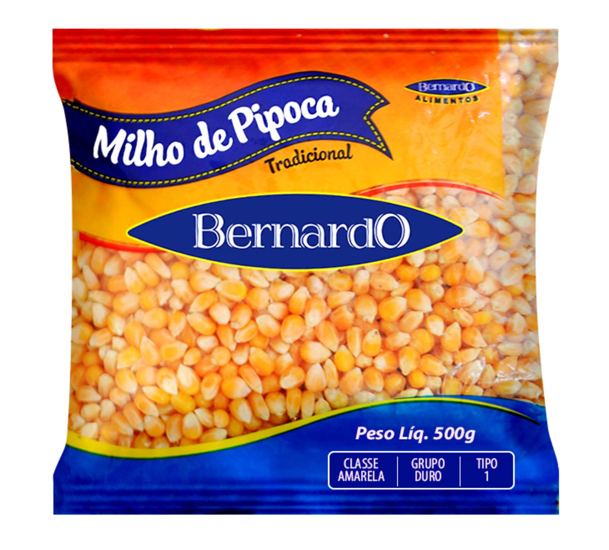 Milho para Pipoca Bernardo Tradicional 500g image number 0