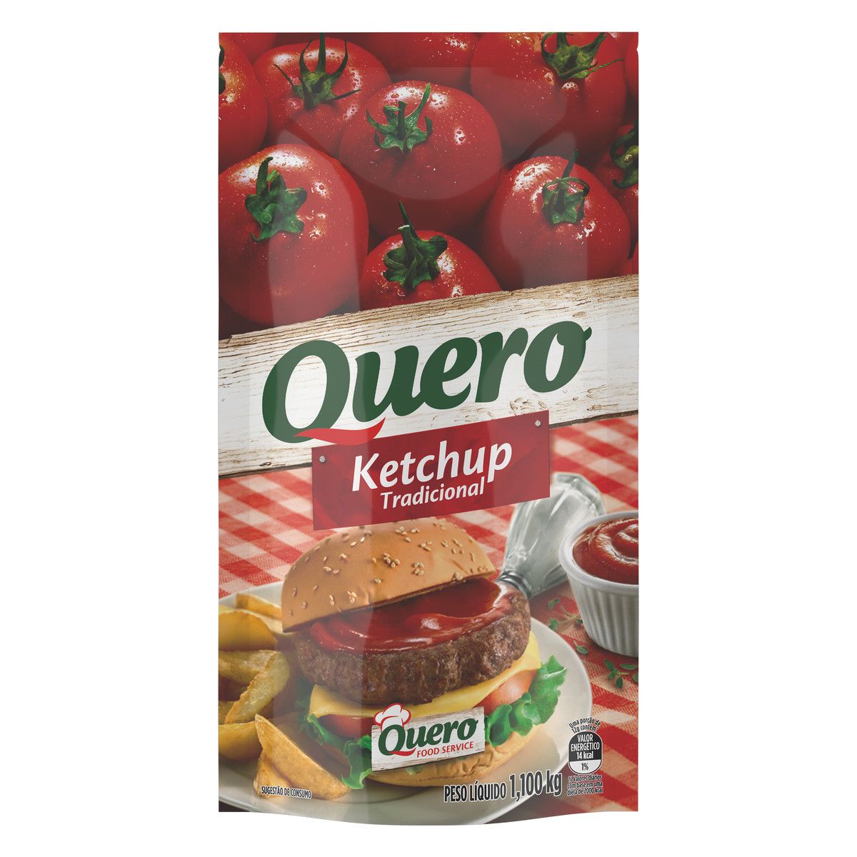 Ketchup Tradicional Quero Food Service Sachê 1,1kg