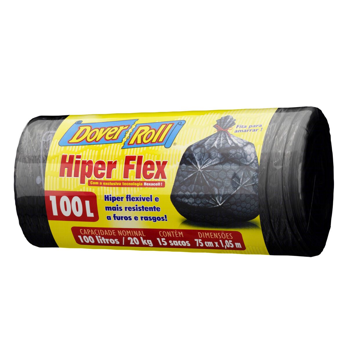 Saco para Lixo Dover Roll 100L Hiper Flex 15 Unidades image number 2