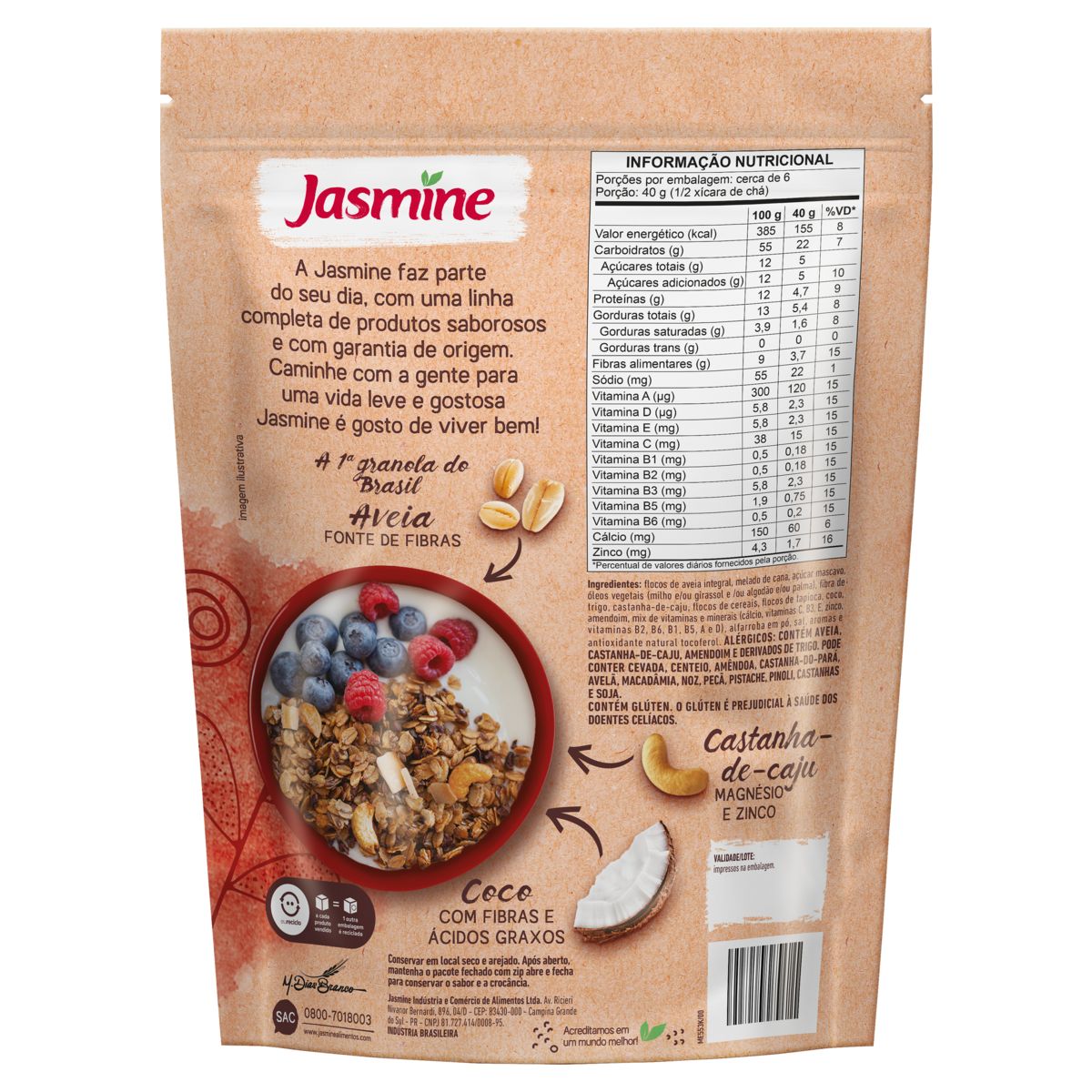Granola Jasmine Castanha-de-Caju 67,7% Integral 250g image number 1