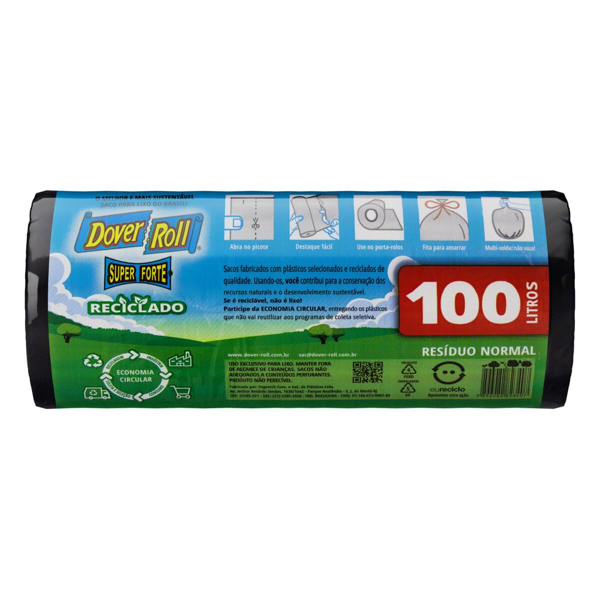 Saco para Lixo Dover Roll 100l Super Forte 10 Unidades image number 1