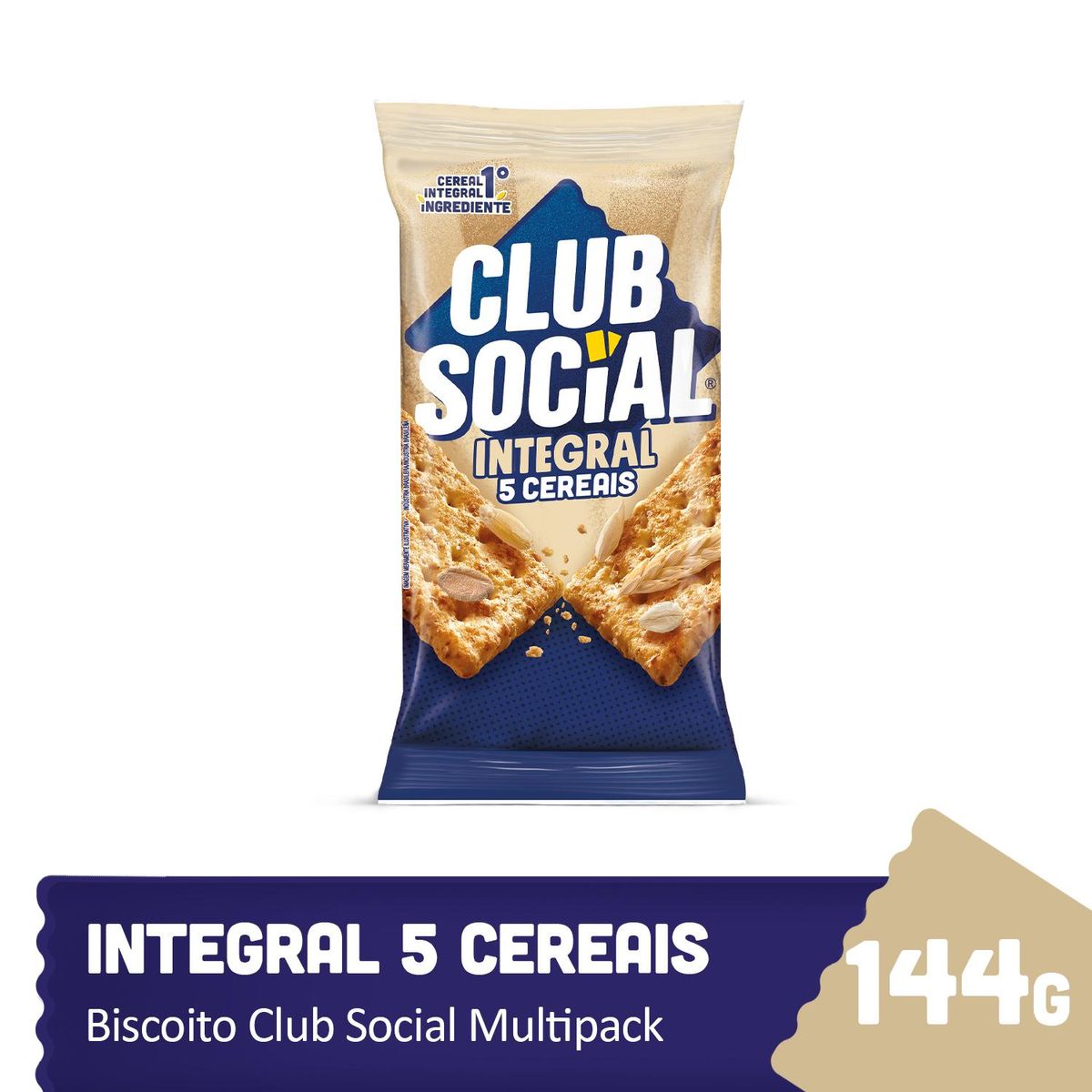 Biscoito 5 Cereais Integral Club Social 144g 6 Unidades image number 1