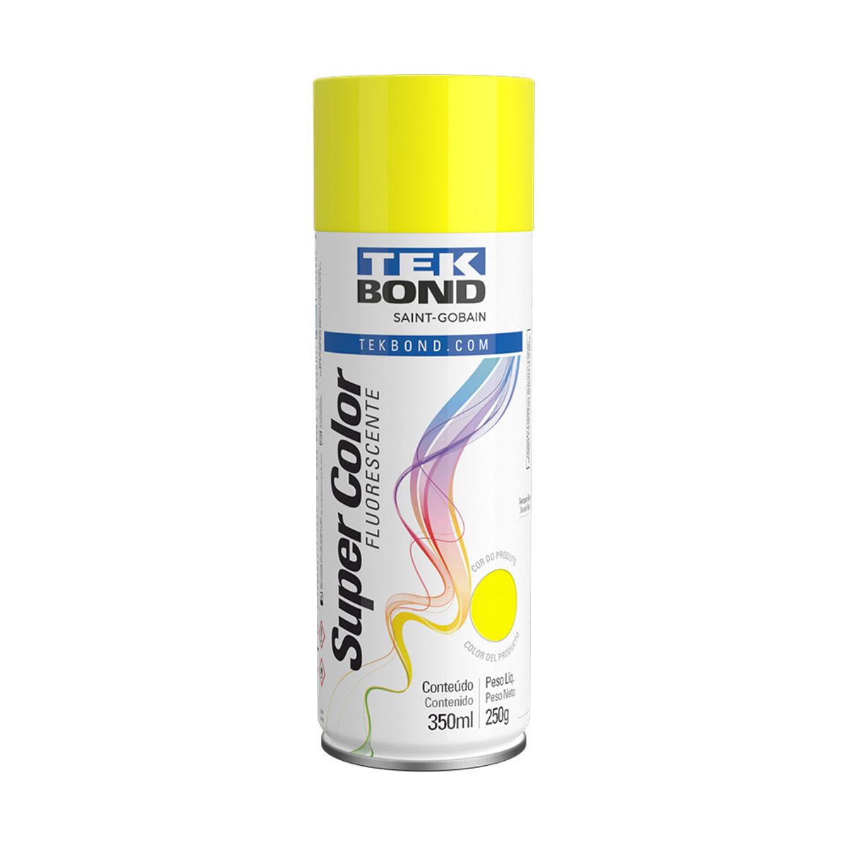 Tinta Spray Tek Bond Super Color Flourescente Amarelo 350ml