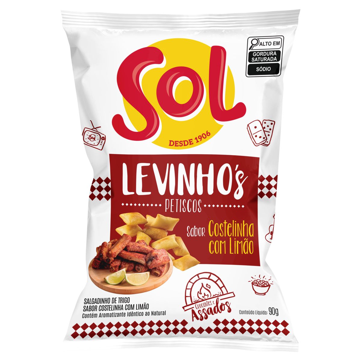 Salgadinho Levinho's Sol Costelinha com Limão 90g