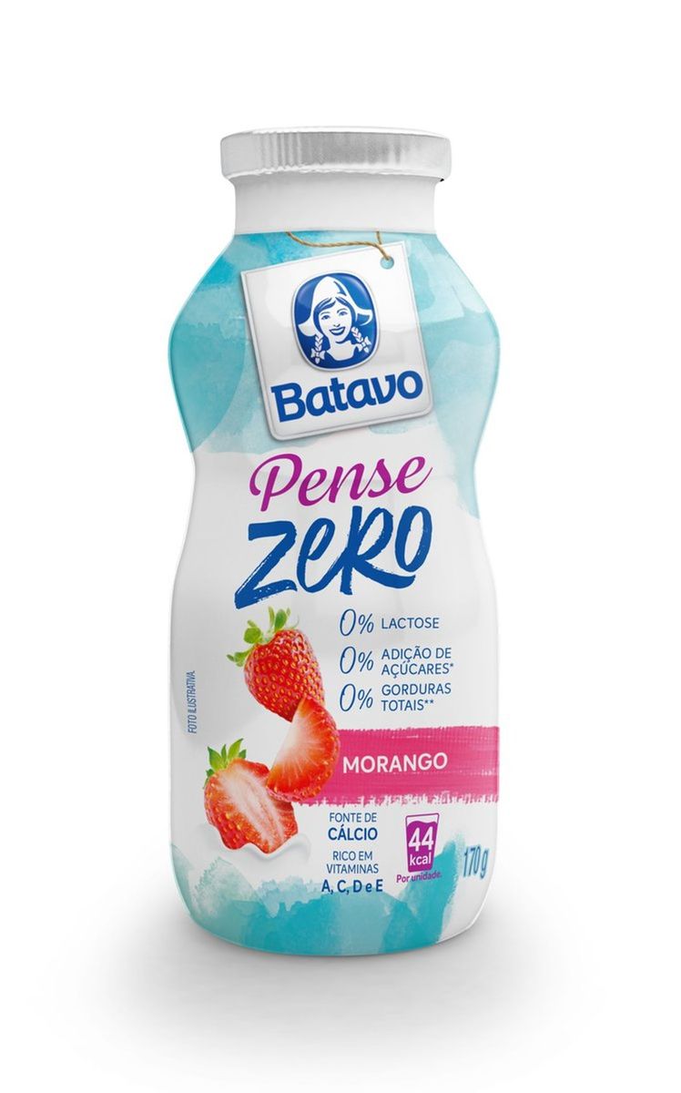 Iogurte Batavo Pense Morango Zero 170g