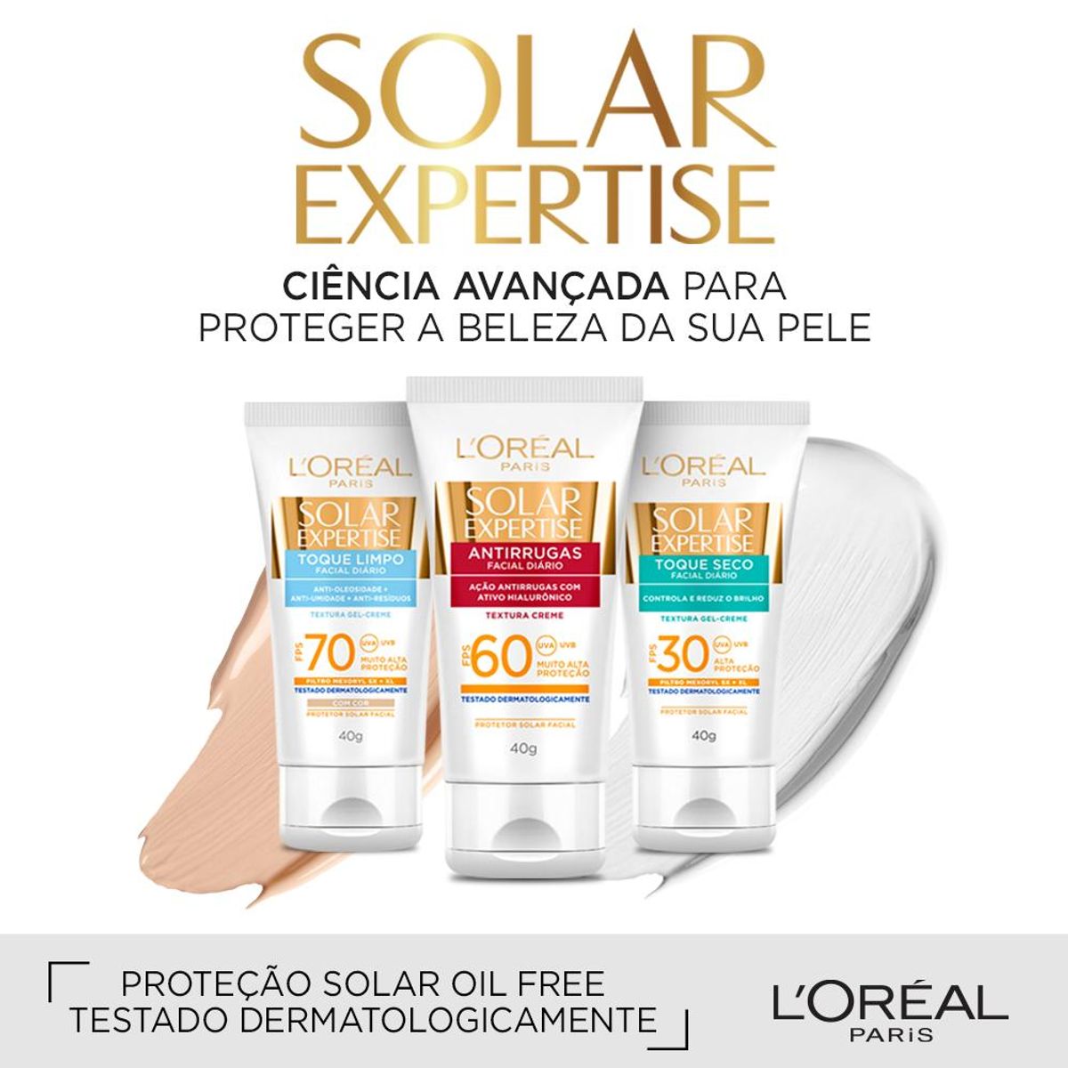 Protetor Solar Facial L'Oréal Paris Solar Expertise Antirrugas FPS 60, 40g image number 2