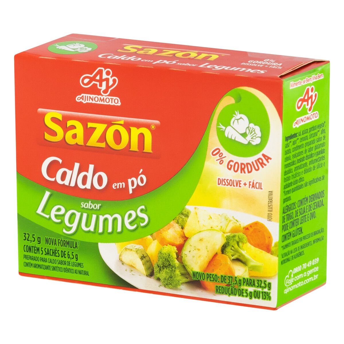 Caldo Pó Legumes Sazón Caixa 32,5g 5 Unidades image number 3