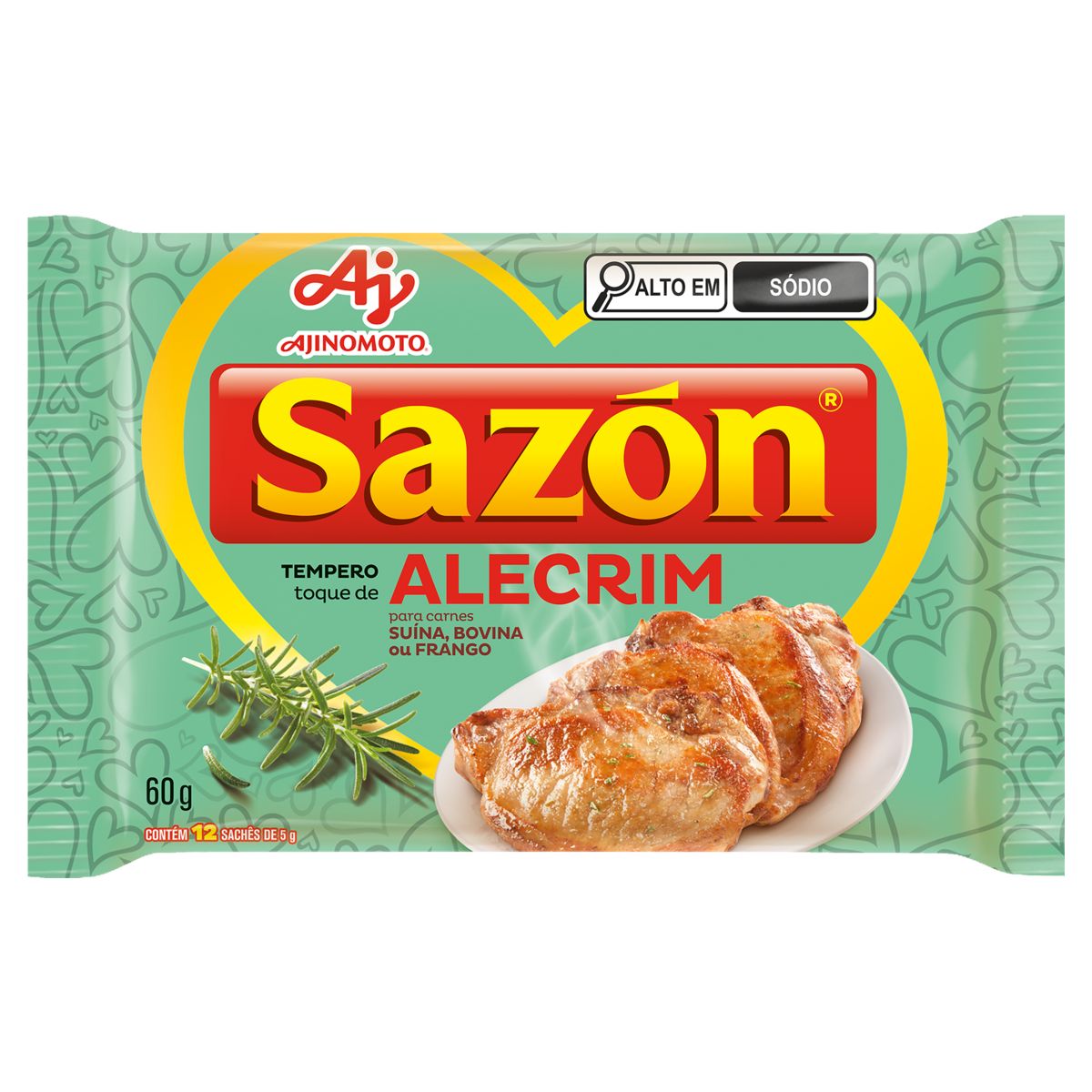 Tempero para Carnes Toque de Alecrim Sazón Pacote 60g 12 Unidades image number 0