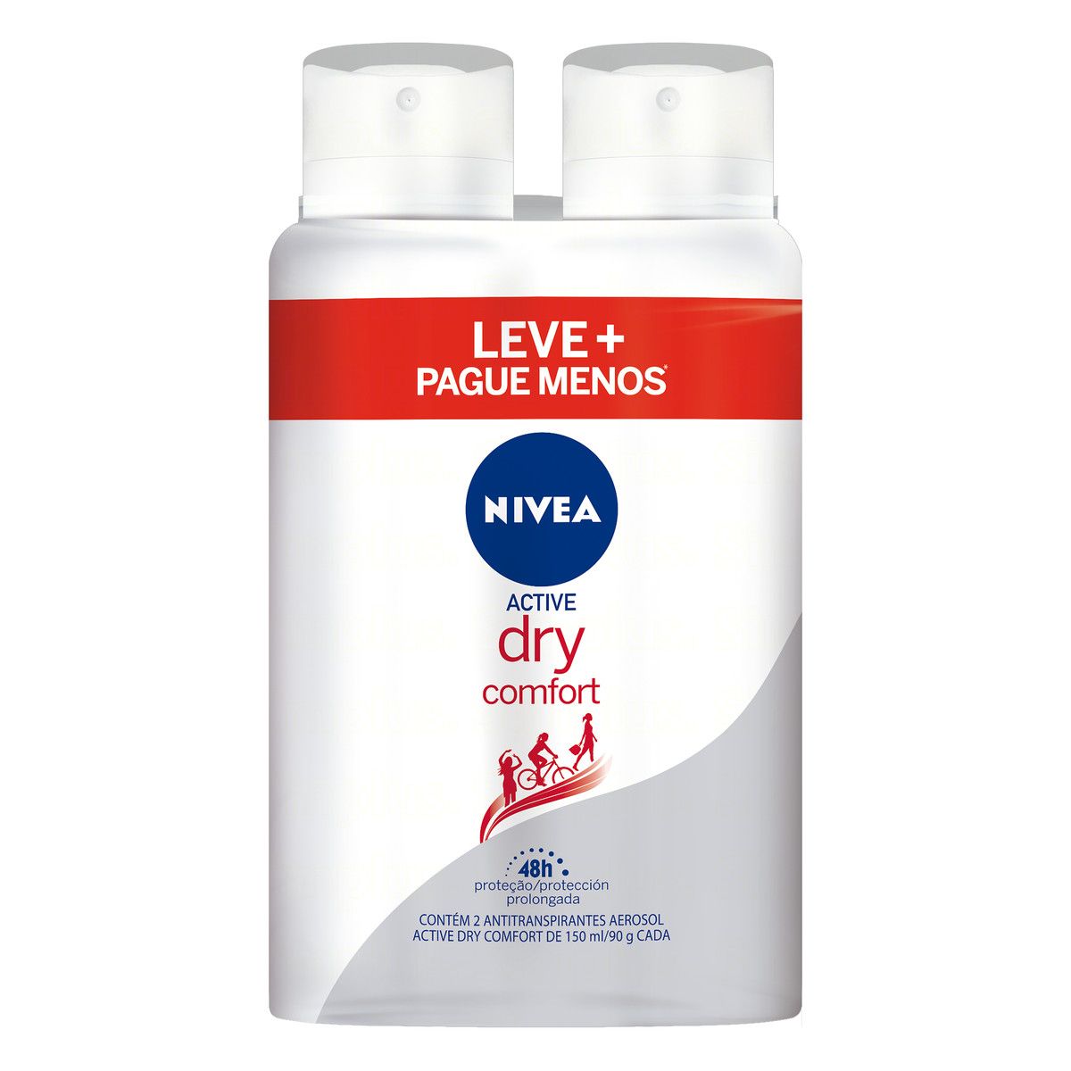 Desodorante Aerossol Nivea Dry Comfort Active 2 Unidades 150ml Cada Leve + Pague -