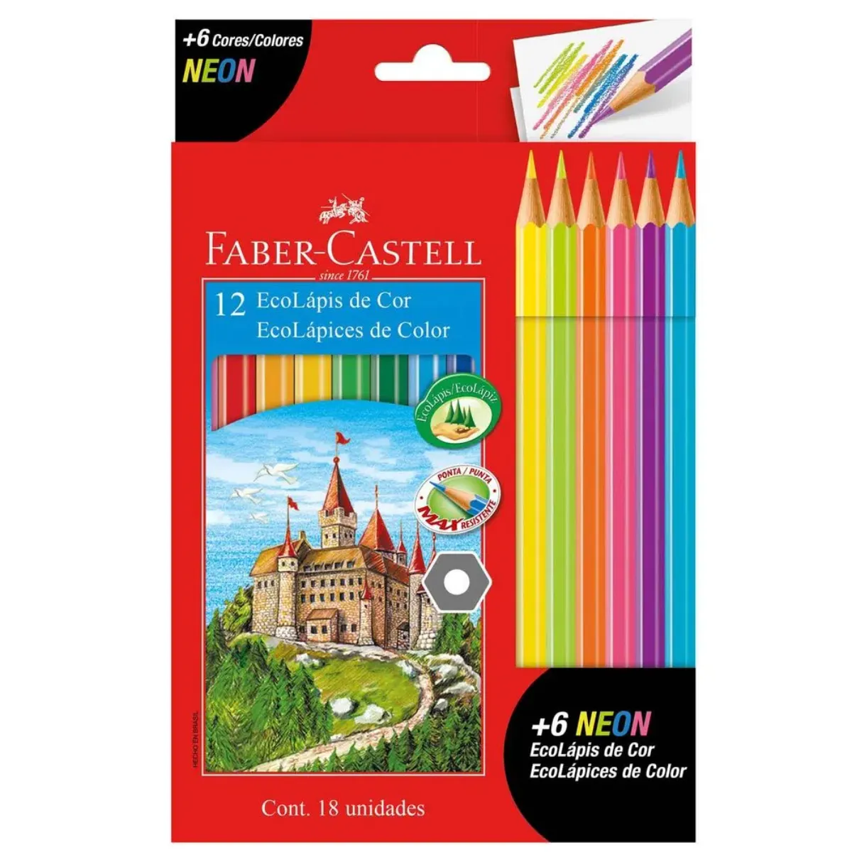 Ecolapis Faber Castell 12 Cores+6 image number 0