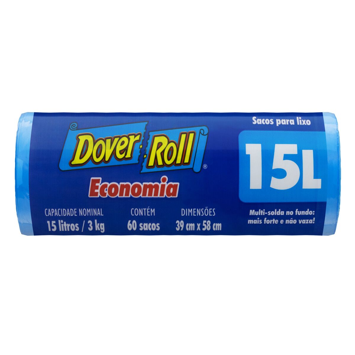 Saco para Lixo Dover Roll 15L Economia 60 Unidades