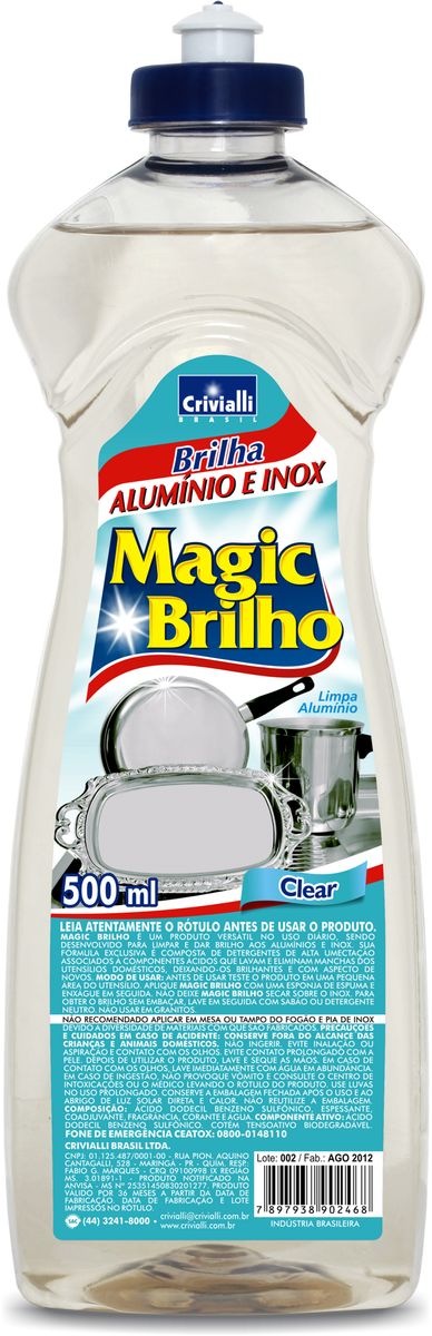 Limpa Alumínio Magic Brilho Clear 500ml