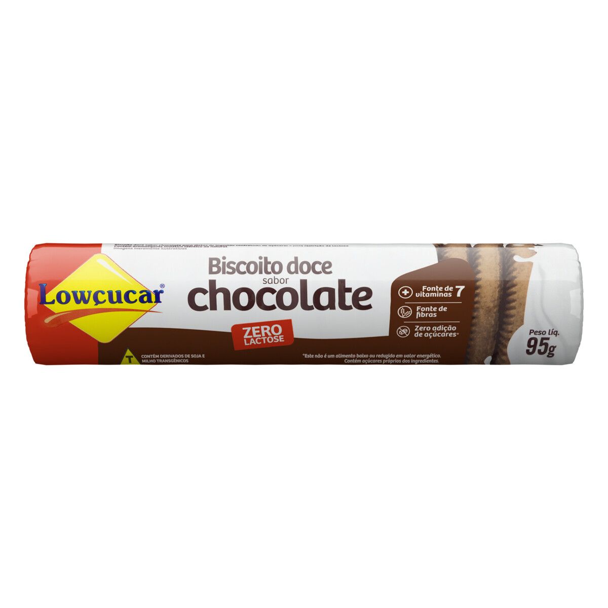 Biscoito Chocolate Zero Lactose Lowçucar Pacote 95g