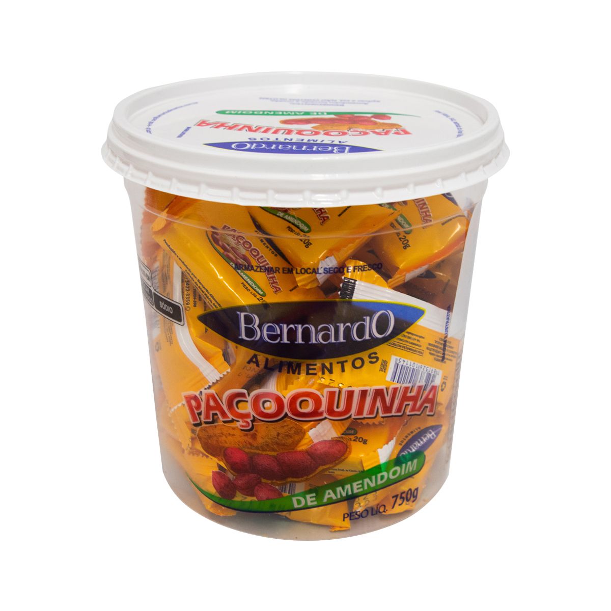 Paçoca de Amendoim Bernardo Quadrada Pote 750g