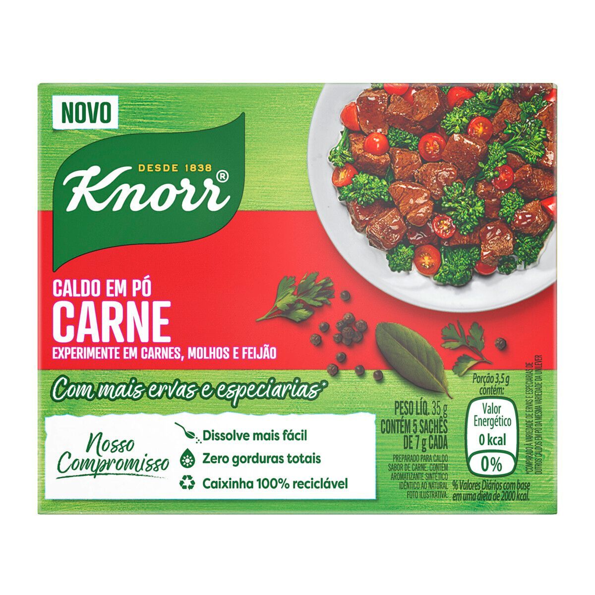 Caldo em Pó Knorr Carne 35g 5 Sachês image number 0
