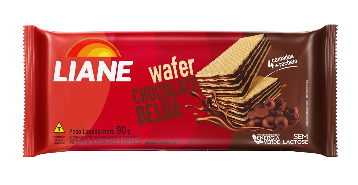 Biscoito Liane Waffer Chocolate Belga 90g