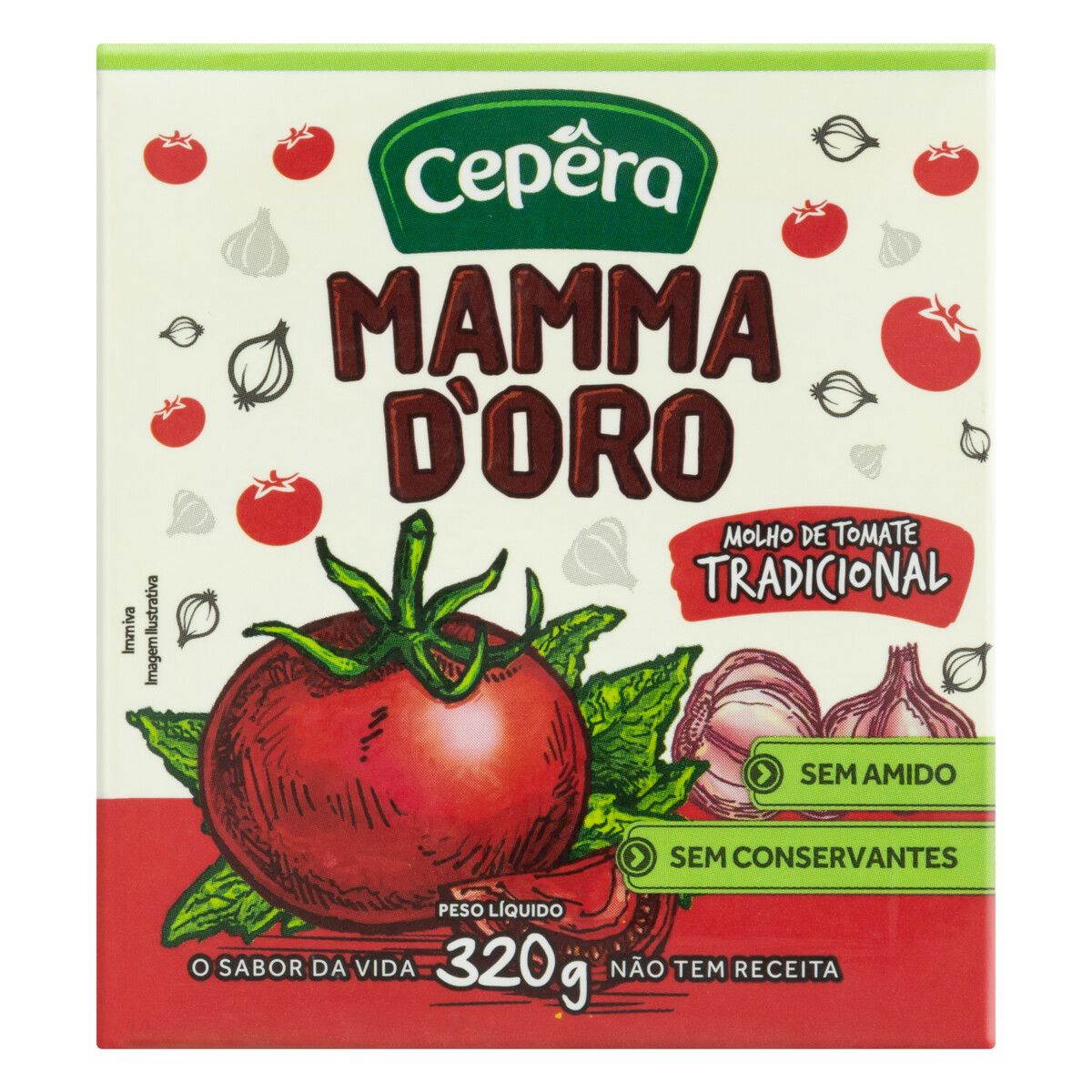 Molho de Tomate Cepêra Mamma d'Oro Tradicional Caixa 320g