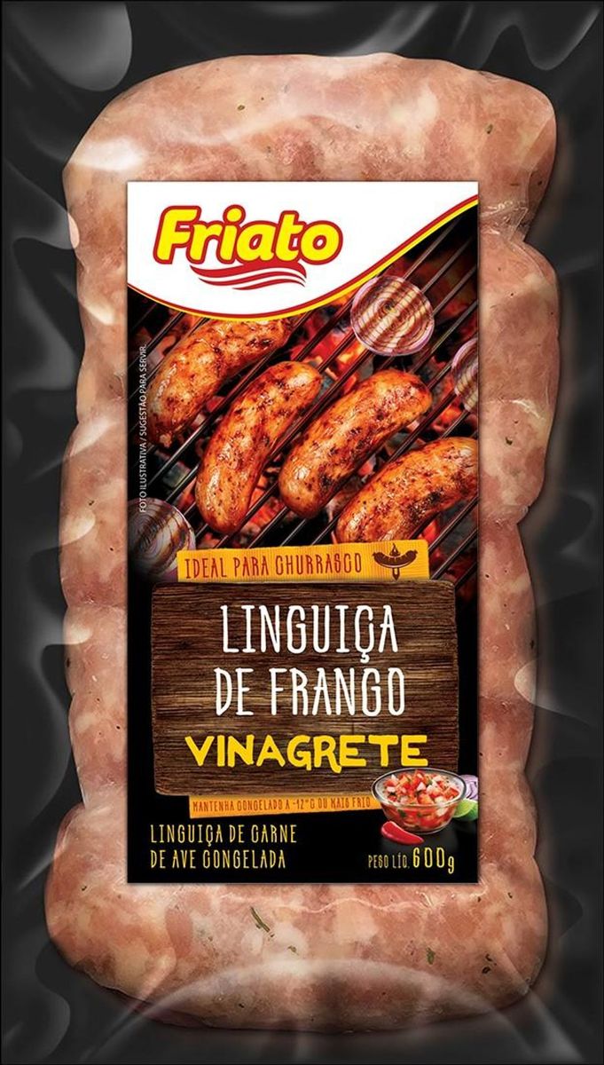 Linguiça de Frango Congelada Vinagrete Friato para Churrasco 600g image number 0