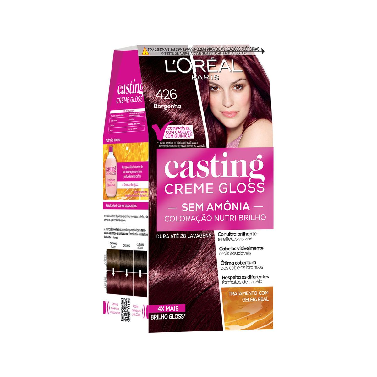 Coloração Casting L'Oréal 426 Borgonha Creme Gloss