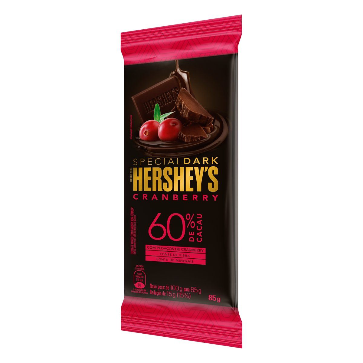 Chocolate Hershey's Cranberry 60% Cacau 85g image number 2