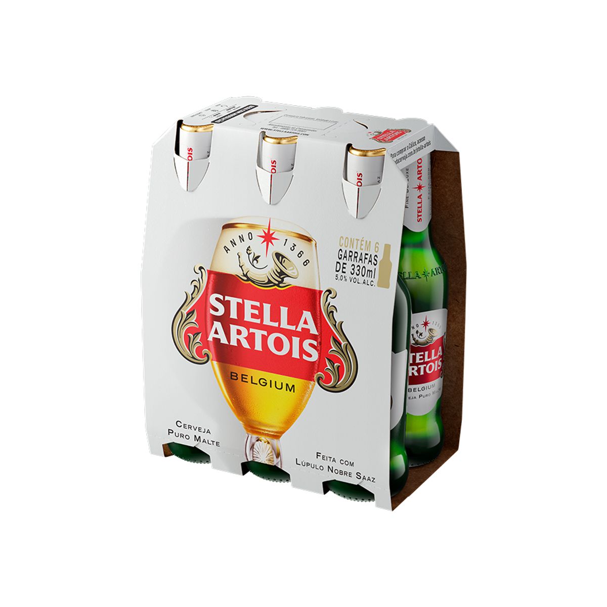 Cerveja Stella Artois Puro Malte Long Neck 330ml (Pack com 06 und)