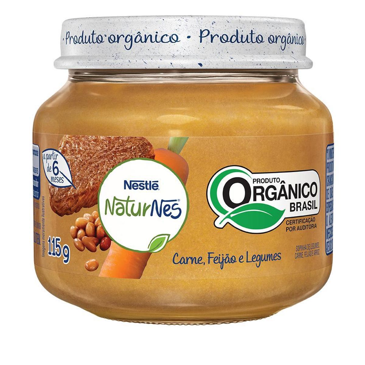 Papinha Orgânica Nestlé Naturnes Carne, Feijão e Legumes 115g image number 0