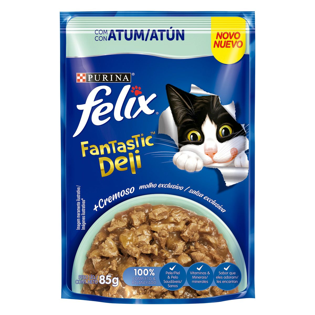 Alimento para Gatos Adultos Felix Atum Sachê 85g