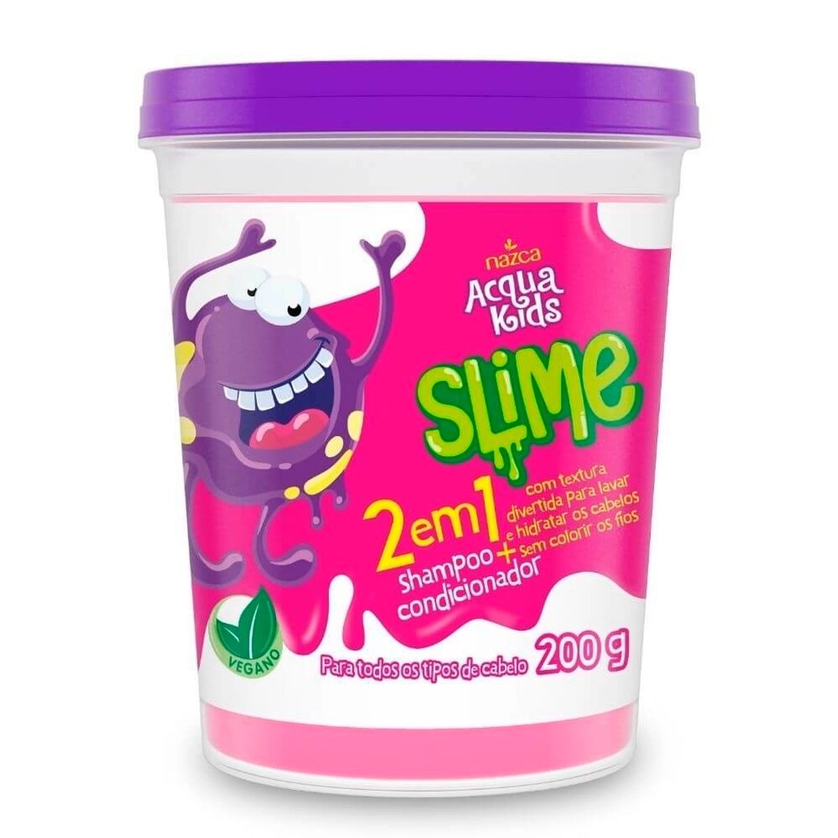 Shampoo Nazca Acqua Kids Slime 2 em 1 Chiclete 200g