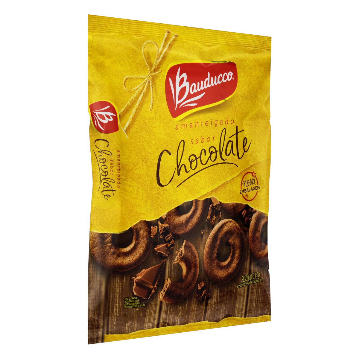 Biscoito Amanteigado Chocolate Bauducco Pacote 335g Embalagem Econômica image number 3