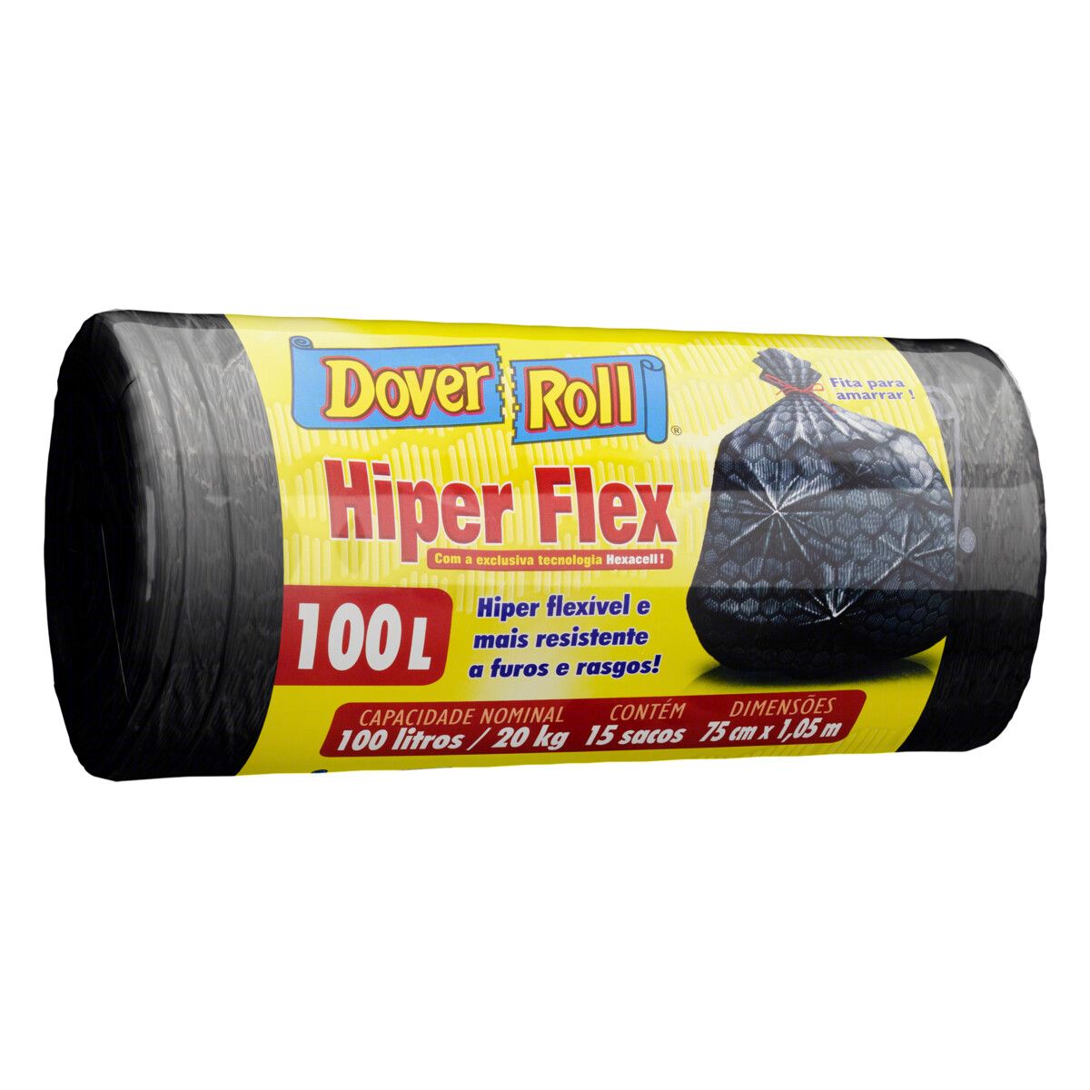 Saco para Lixo Dover Roll 100L Hiper Flex 15 Unidades image number 3