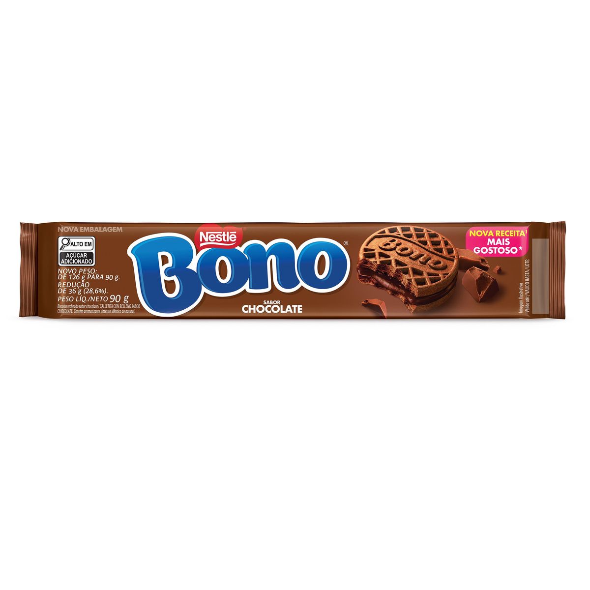 Biscoito Recheado Bono Chocolate 90g