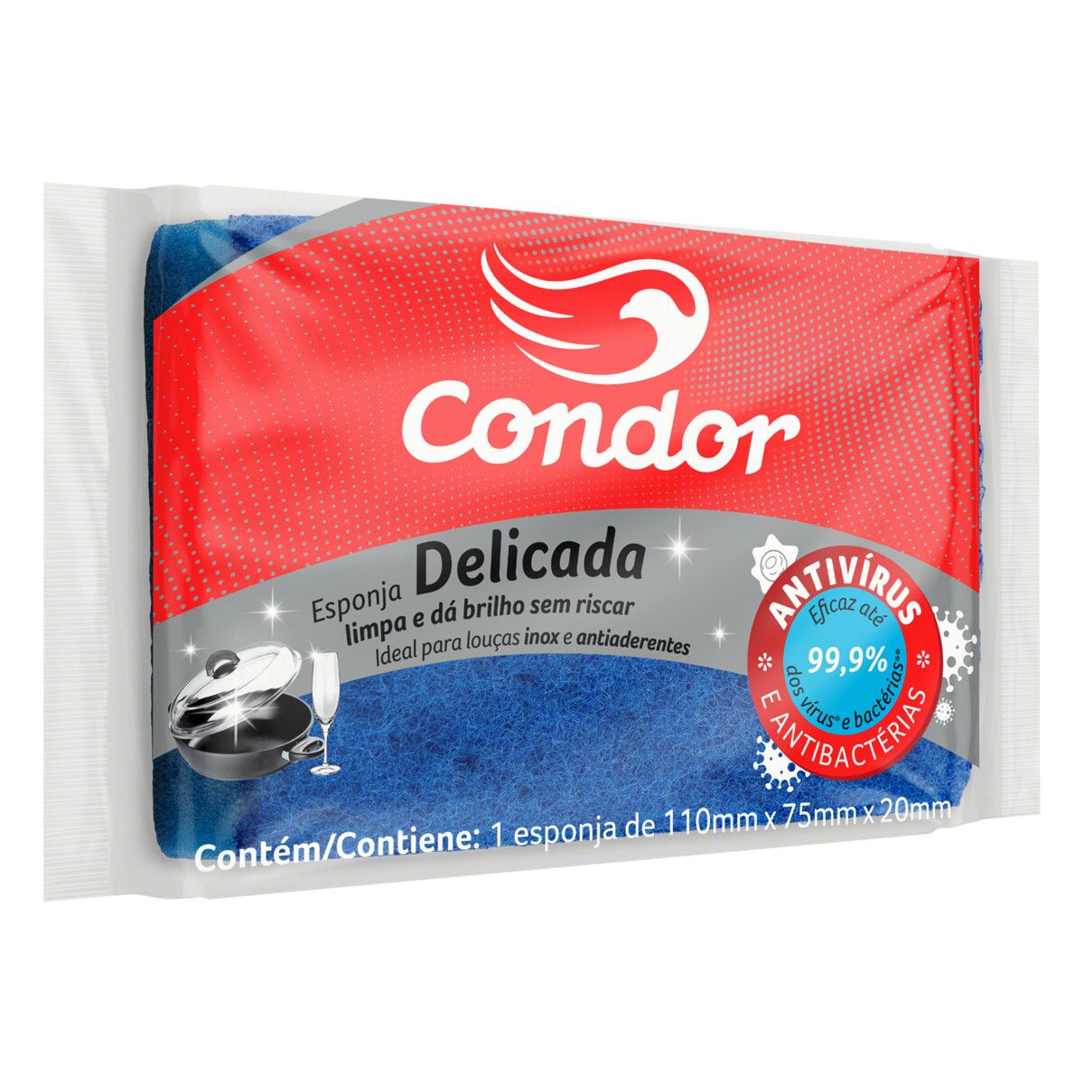 Esponja Azul Condor Limpeza Delicada image number 3