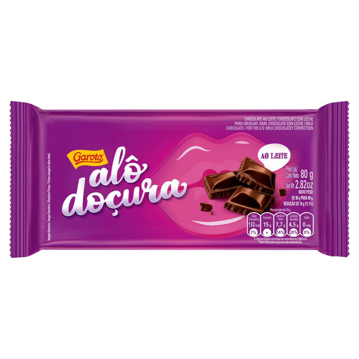 Chocolate Barra Alô Doçura ao Leite 80g