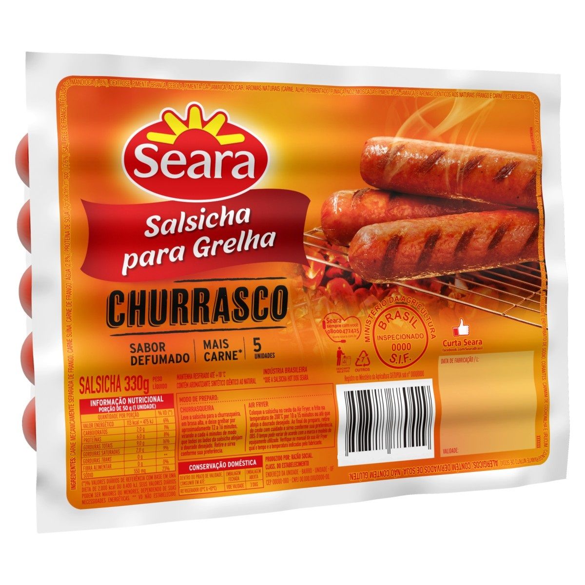 Salsicha para Grelha Defumada Seara Churrasco 330g