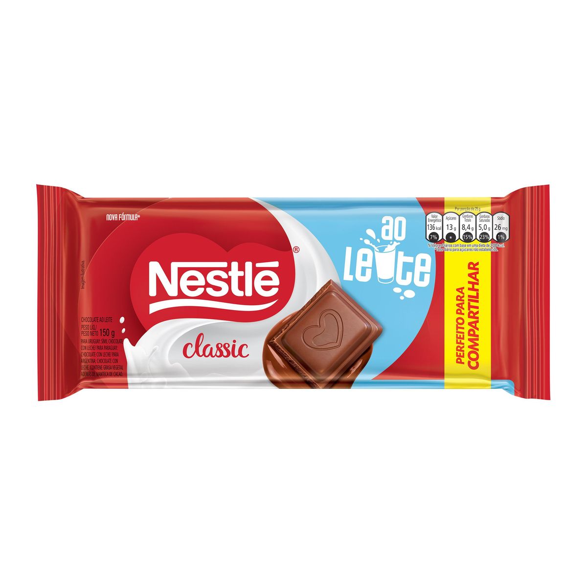 Chocolate Nestlé Classic ao Leite 150g