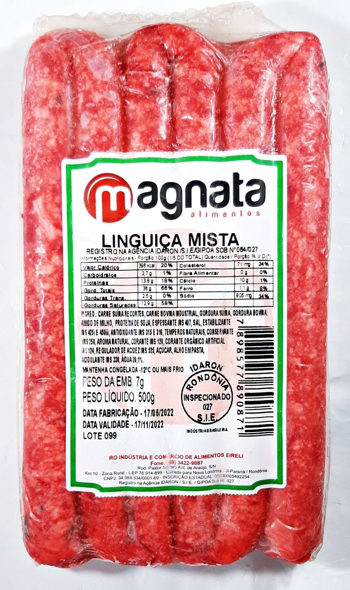Linguiça Suína Magnata Mista 500g