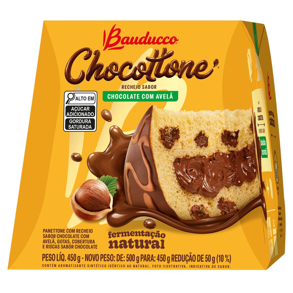 Chocottone Bauducco Recheio Chocolate com Avelã Caixa 450g