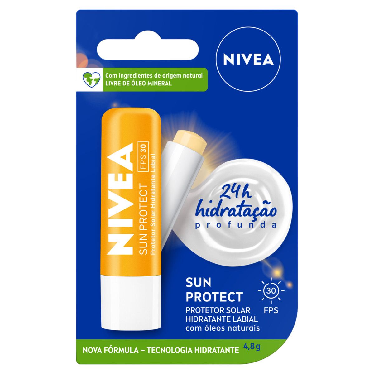 Protetor Solar Labial Nivea Hidratante Sun Protect FPS 30 4,8 g