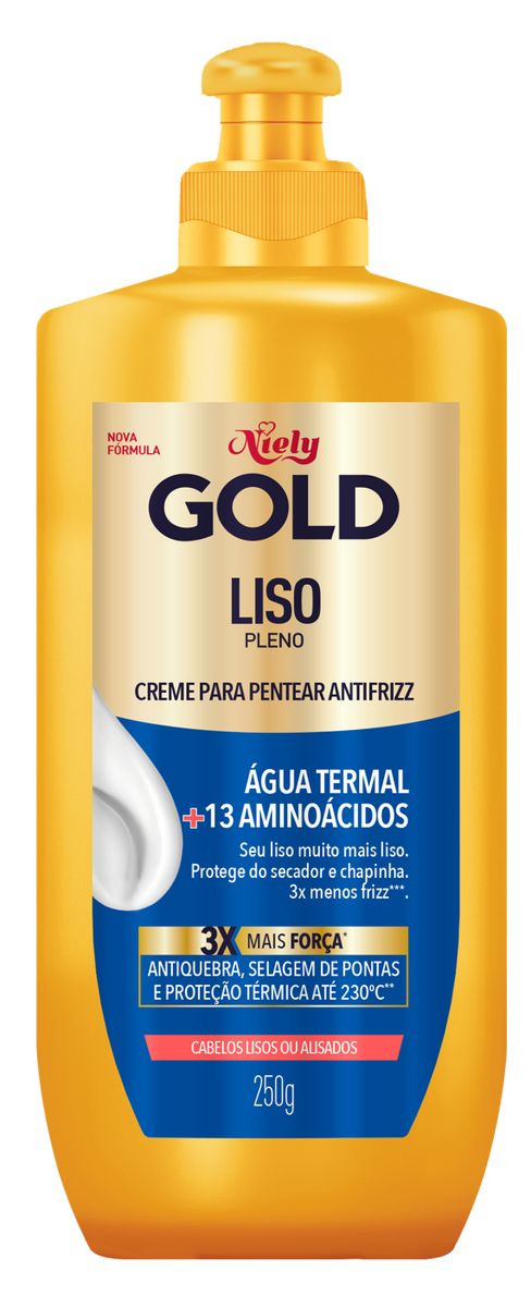 Creme para Pentear Niely Gold Liso Prolongado Frasco 250g