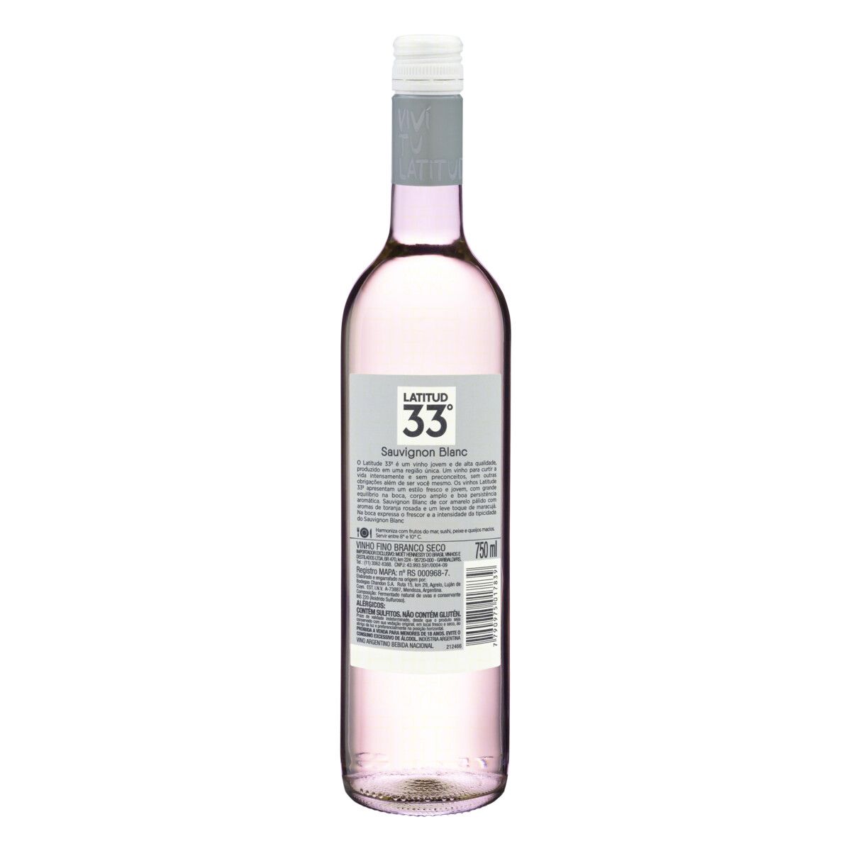 Vinho Argentino Branco Seco Latitud 33º Sauvignon Blanc Mendoza Garrafa 750ml image number 1