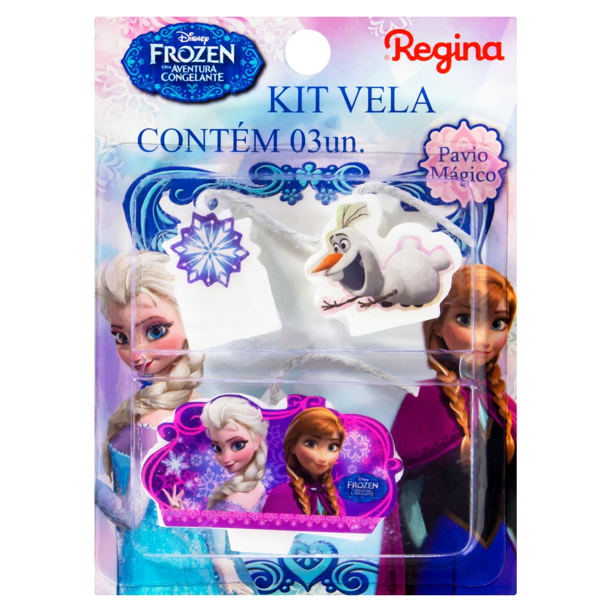 Kit Vela de Aniversário Frozen Regina 3 Unidades