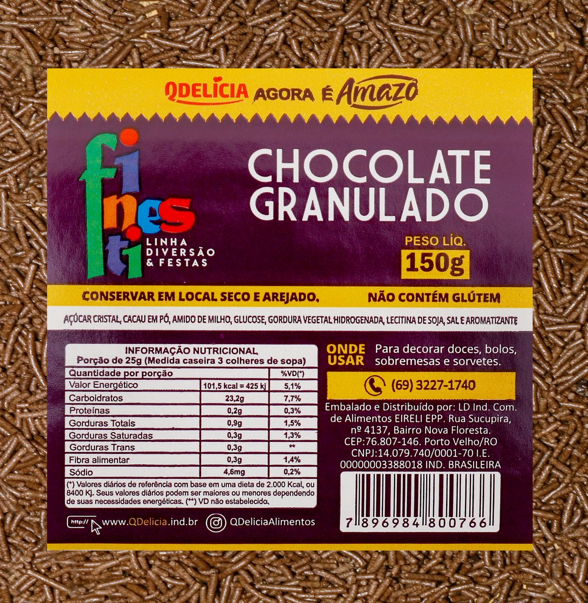 Chocolate Granulado Qdelícia Pacote 150g