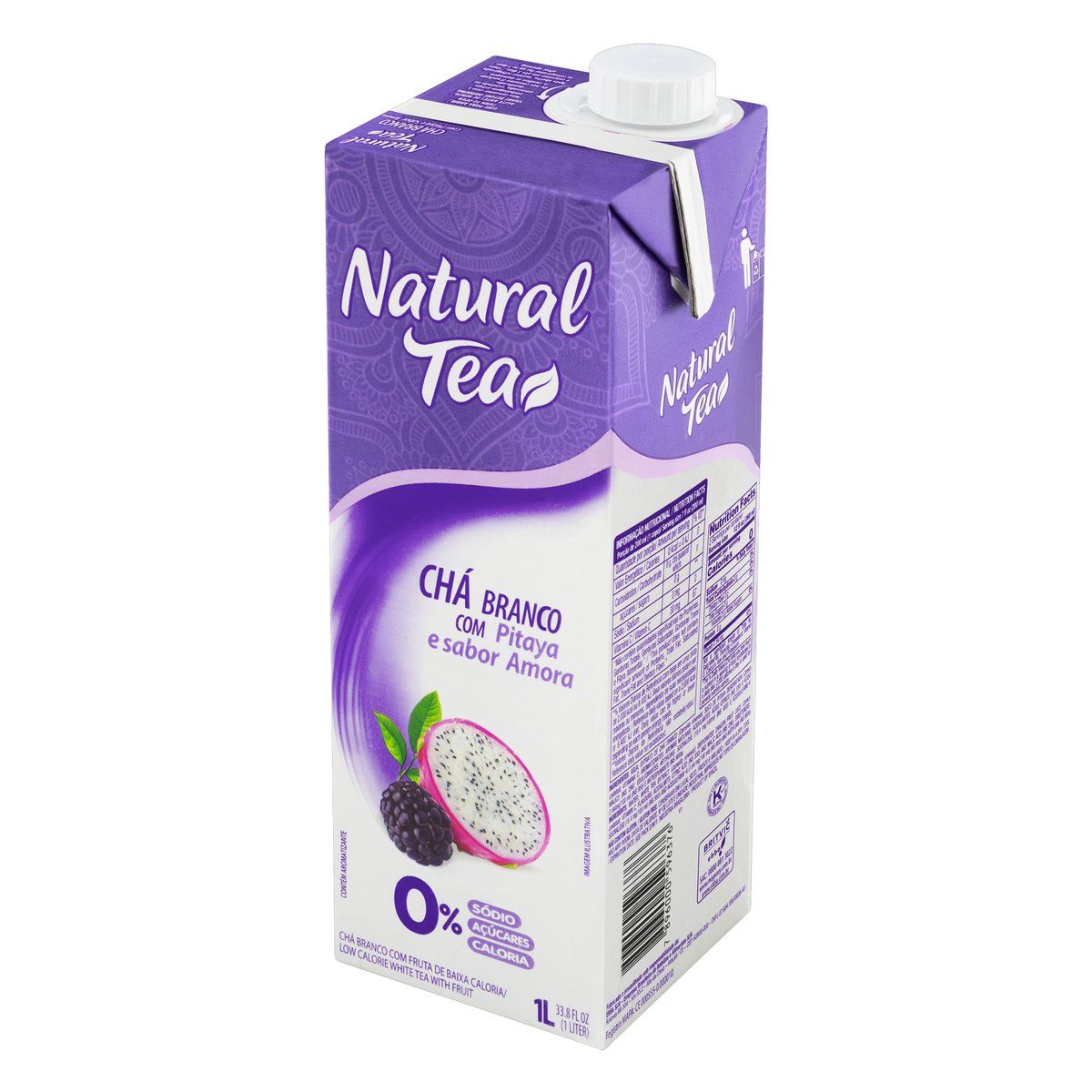 Chá Branco Pitaya e Amora Zero Açúcar Natural Tea Caixa 1l image number 2