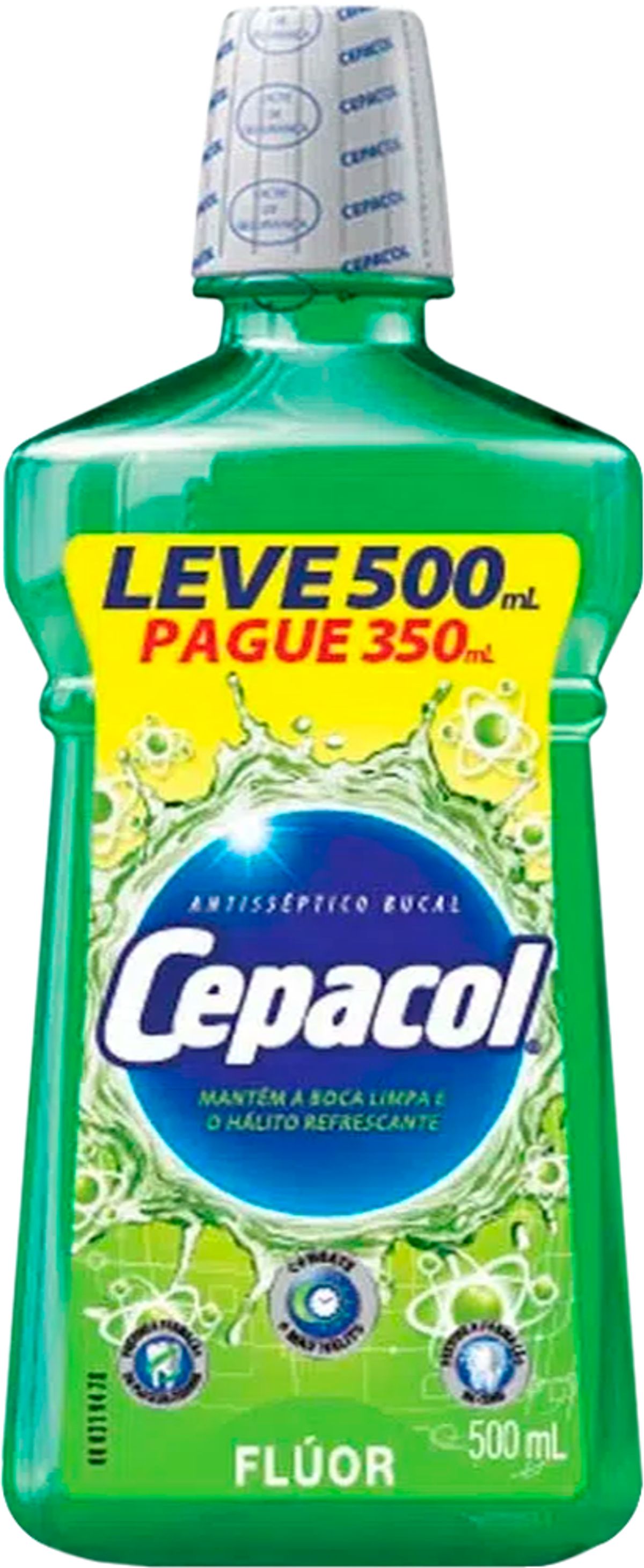 Enxaguante Bucal Cepacol Flúor Leve 500ml Pague 350ml
