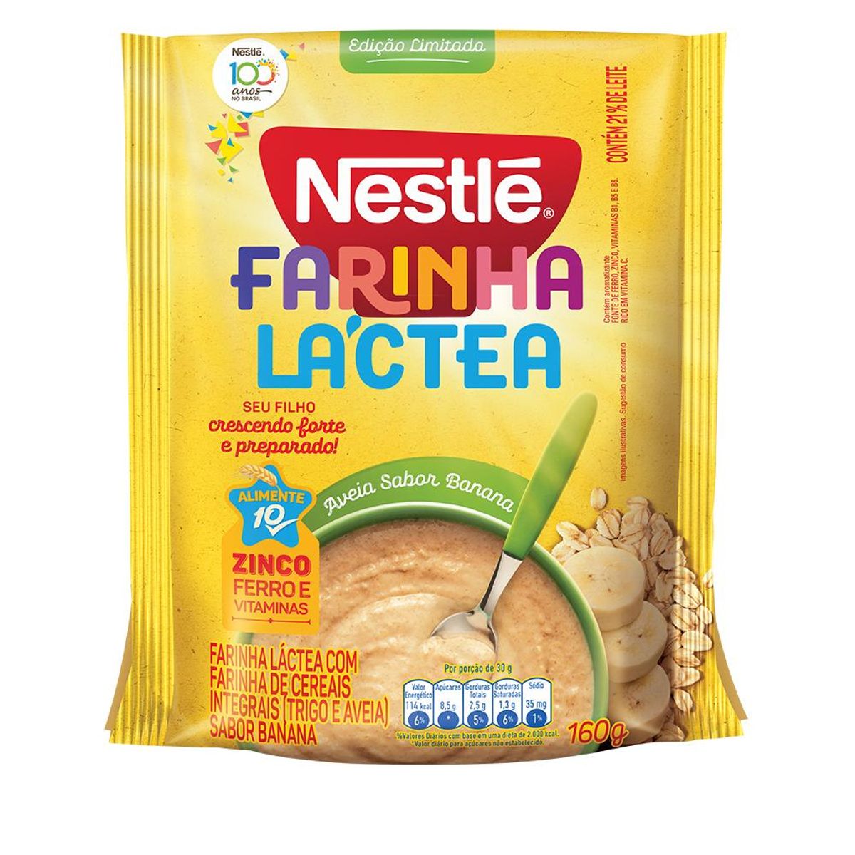 Farinha Láctea Nestlé Aveia e Banana 160g